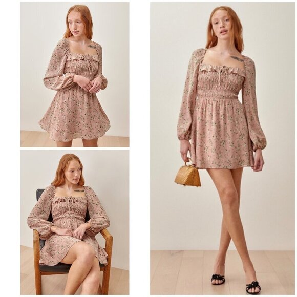 💕REFORMATION💕 Morris Dress Y2K ~ Melody Ditsy Floral Print 6 NWOT - Picture 1 of 16